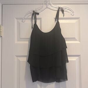 PJK Patterson J Kincaid Black Solid Pleated top black XS PJK Summer Top